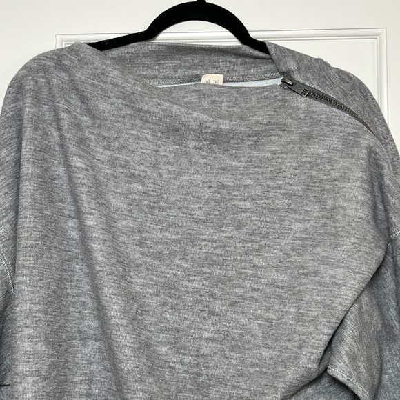 We the Free Gray Boat Neck Zipper Long Sleeve Sweater (Medium) - Picture 4 of 7